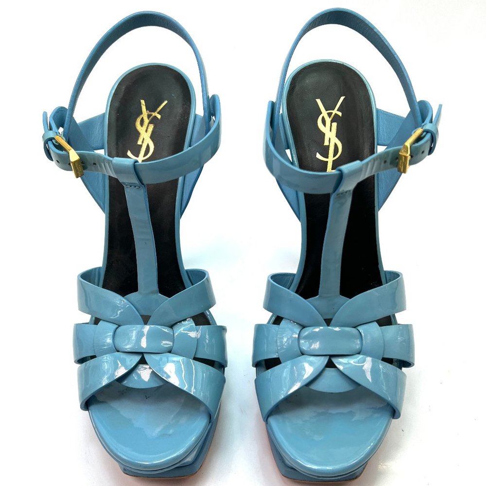 🌷❤️🔥FINAL SALE 🔥 NO OFFERS🌷💥Saint Laurent Tribute Patent Sandals 38.5 - Picture 11 of 12